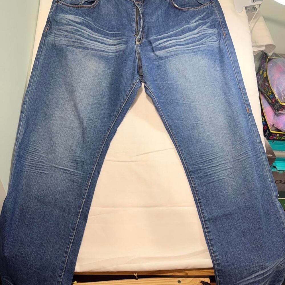 VTG Y2K Rocawear Jeans Mens 42x30 Original Fit Baggy Light Wash Diamond Pocket